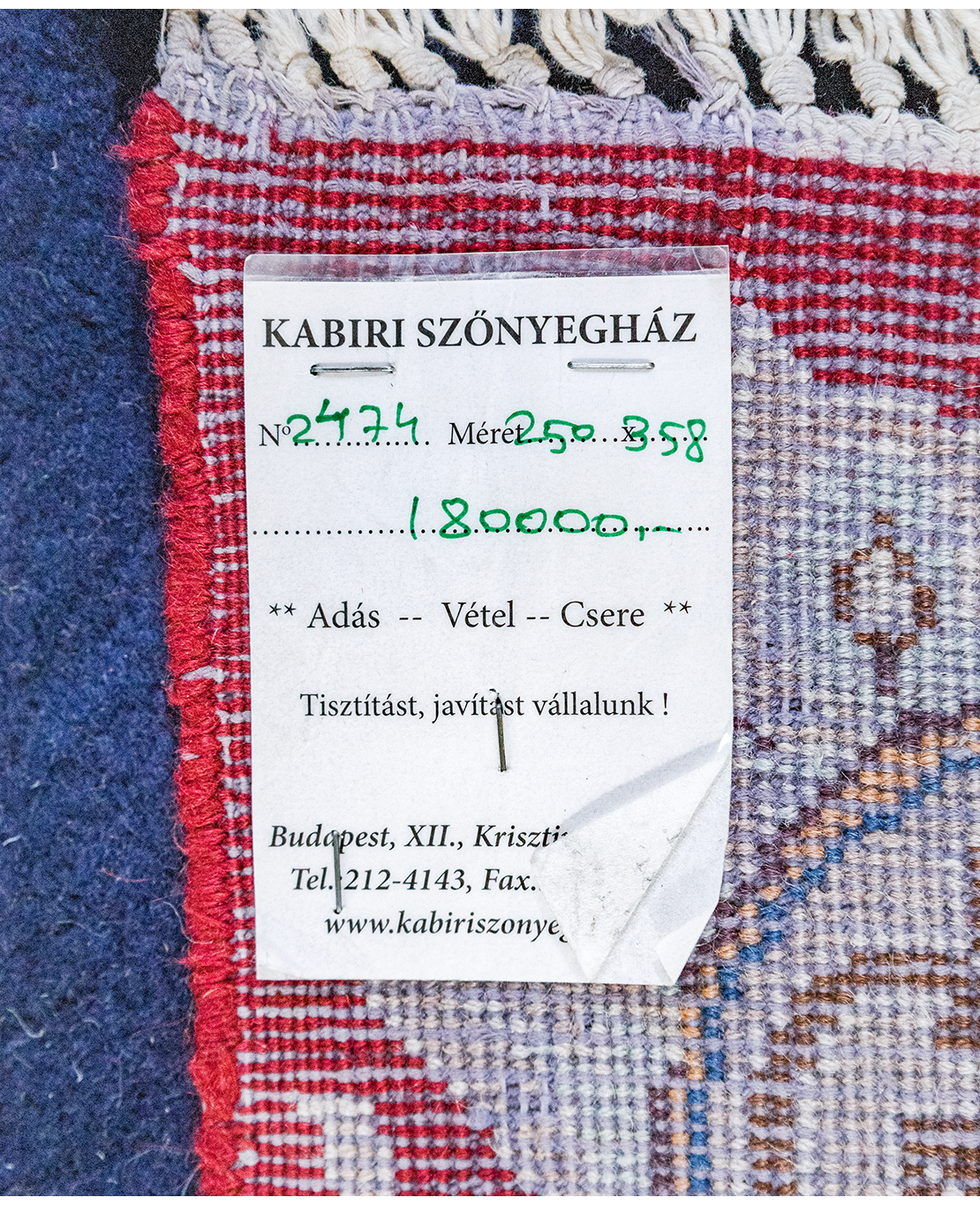 Iráni kézi gyapjú szőnyeg - Image 6