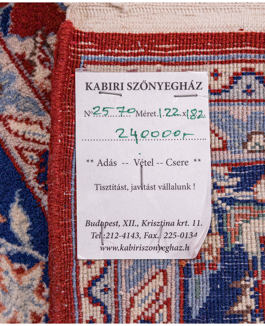 Iráni kézi gyapjú szőnyeg - Image 6