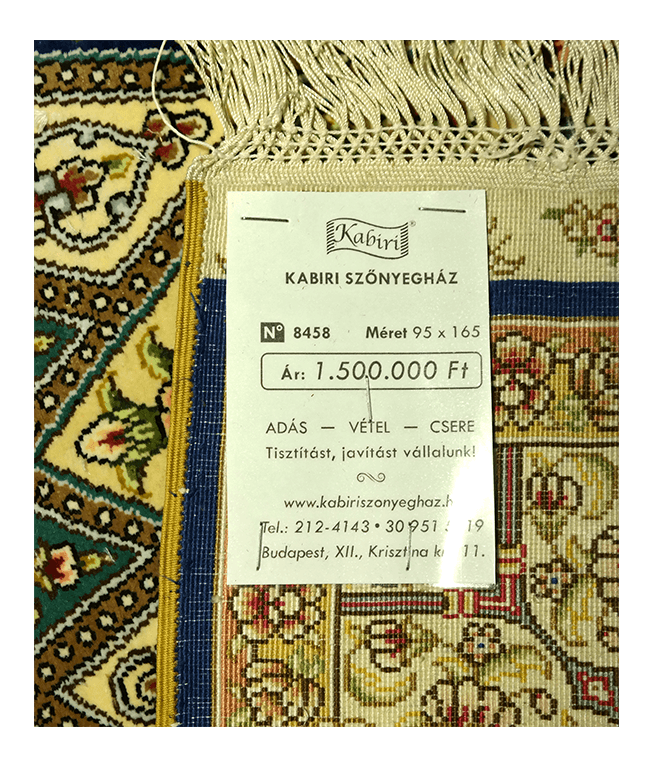 Iráni Kashmiri kézi selyem szőnyeg - Image 6