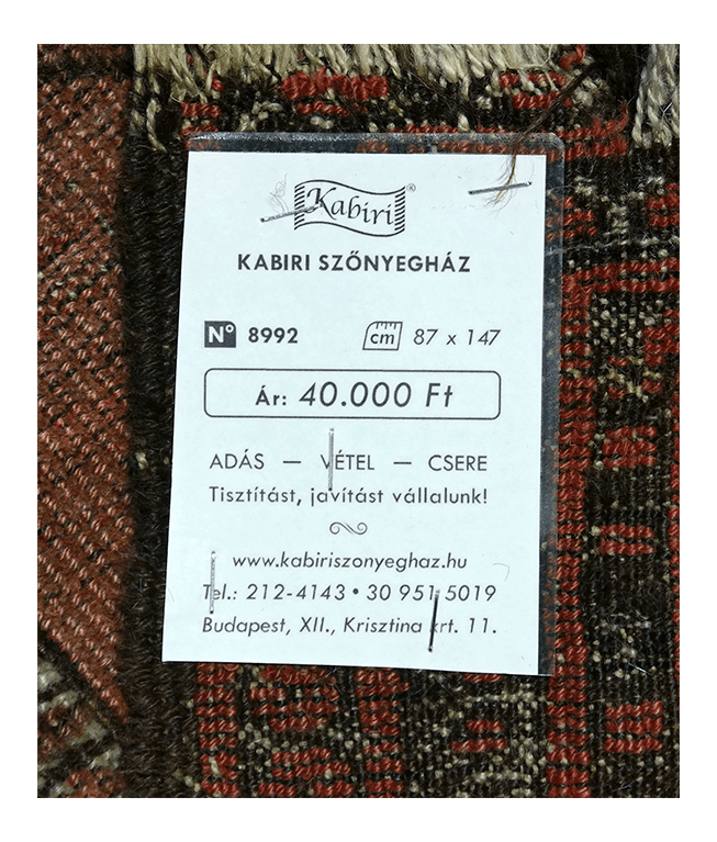 Régi afgán elefánttalpas kézi gyapjú szőnyeg - Image 6