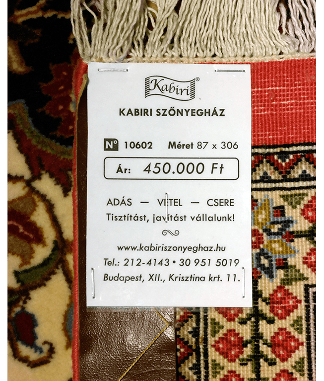Iráni kum kézi gyapjú futószőnyeg - Image 6
