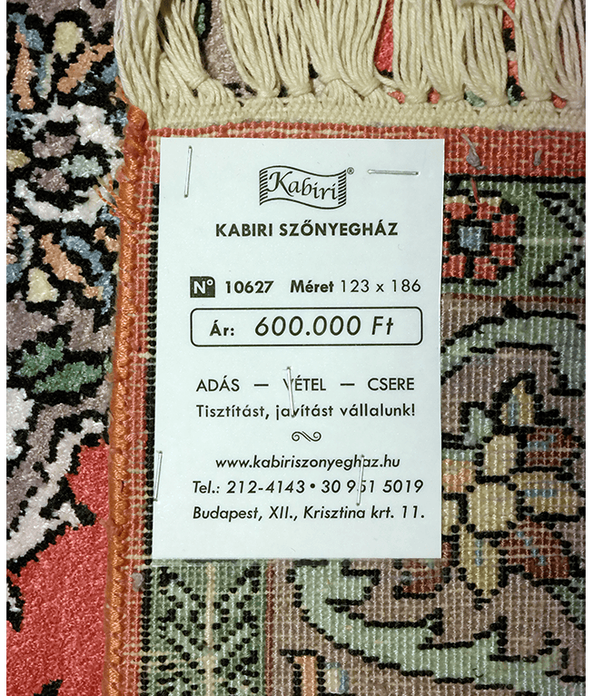 Kasmíri selyem kézi szőnyeg - Image 6