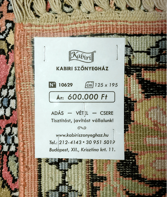 Kasmíri selyem kézi szőnyeg - Image 6