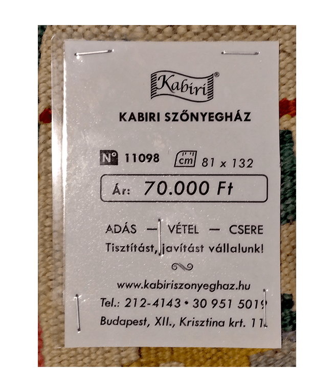 Tradicionális kézi gyapjú kelim - Image 6