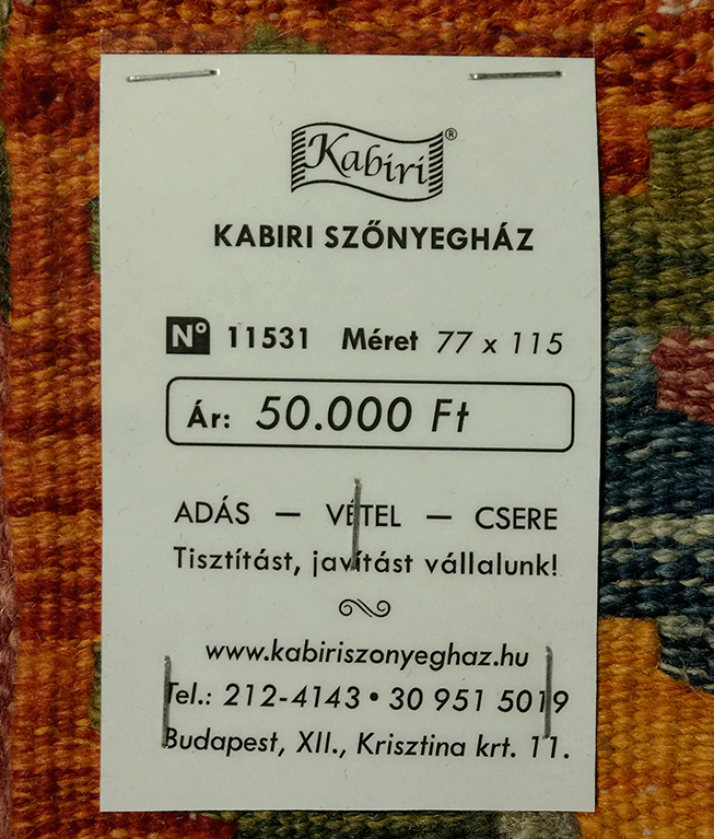 Tradicionális kézi gyapjú kelim - Image 6