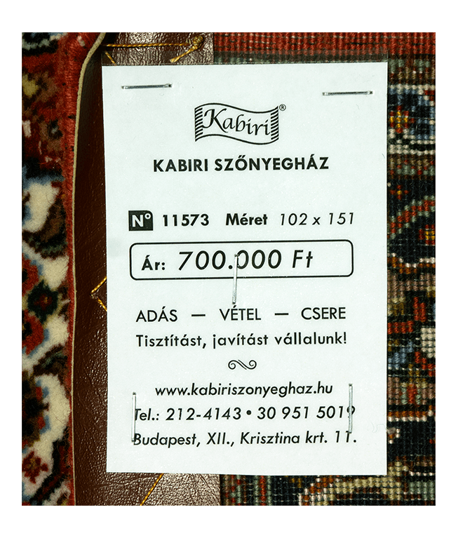 Tebrízi mahi mintás kézi gyapjú szőnyeg - Image 6
