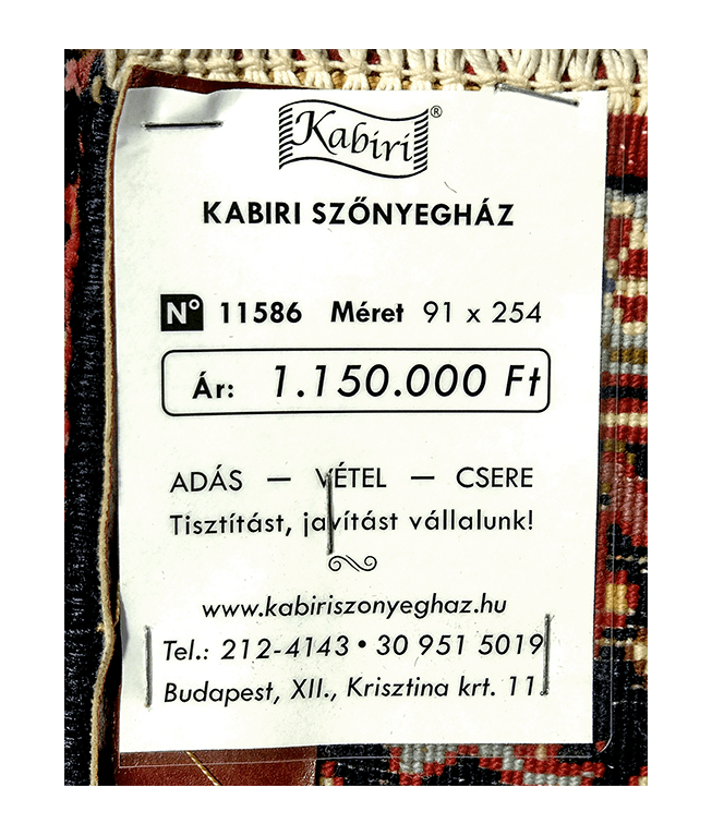 Iráni bijar kézi gyapjú futószőnyeg - Image 6