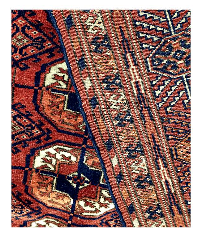 Türkmén Tekke bochara kézi gyapjú szőnyeg - Image 5