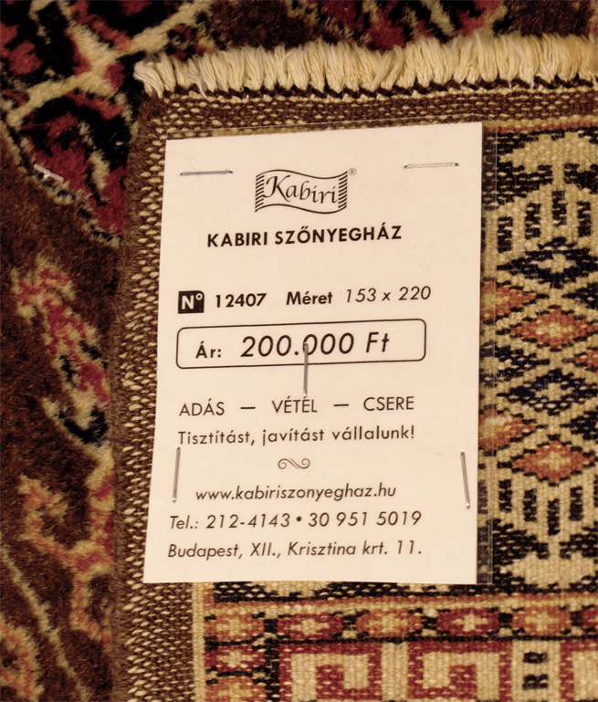 Pakisztáni bochara kézi gyapjú szőnyeg - Image 7