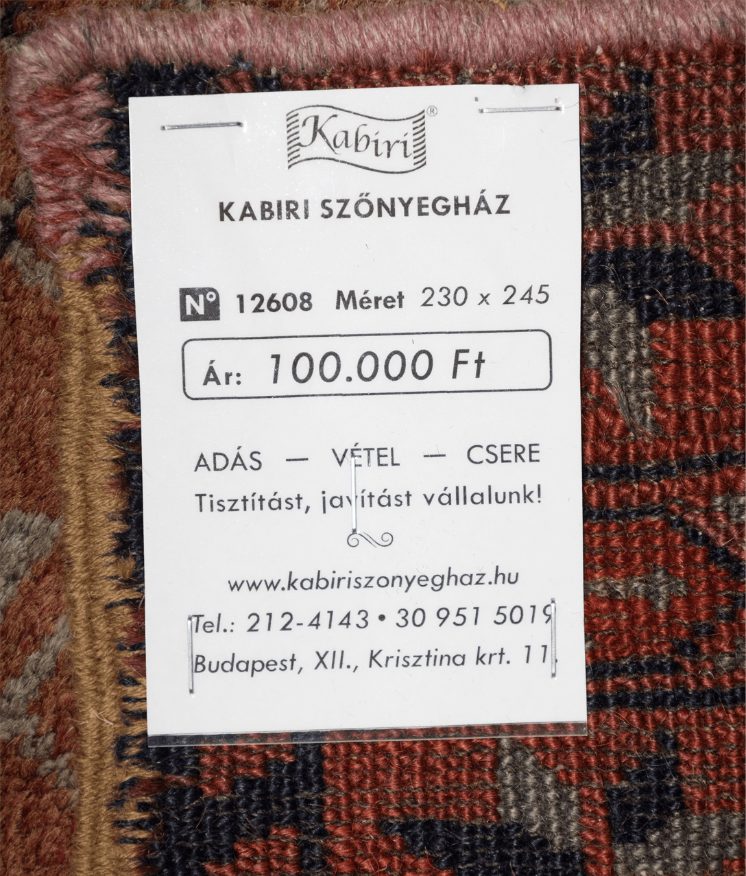 Marosvásárhelyi elefánttalpas kézi gyapjú szőnyeg - Image 6