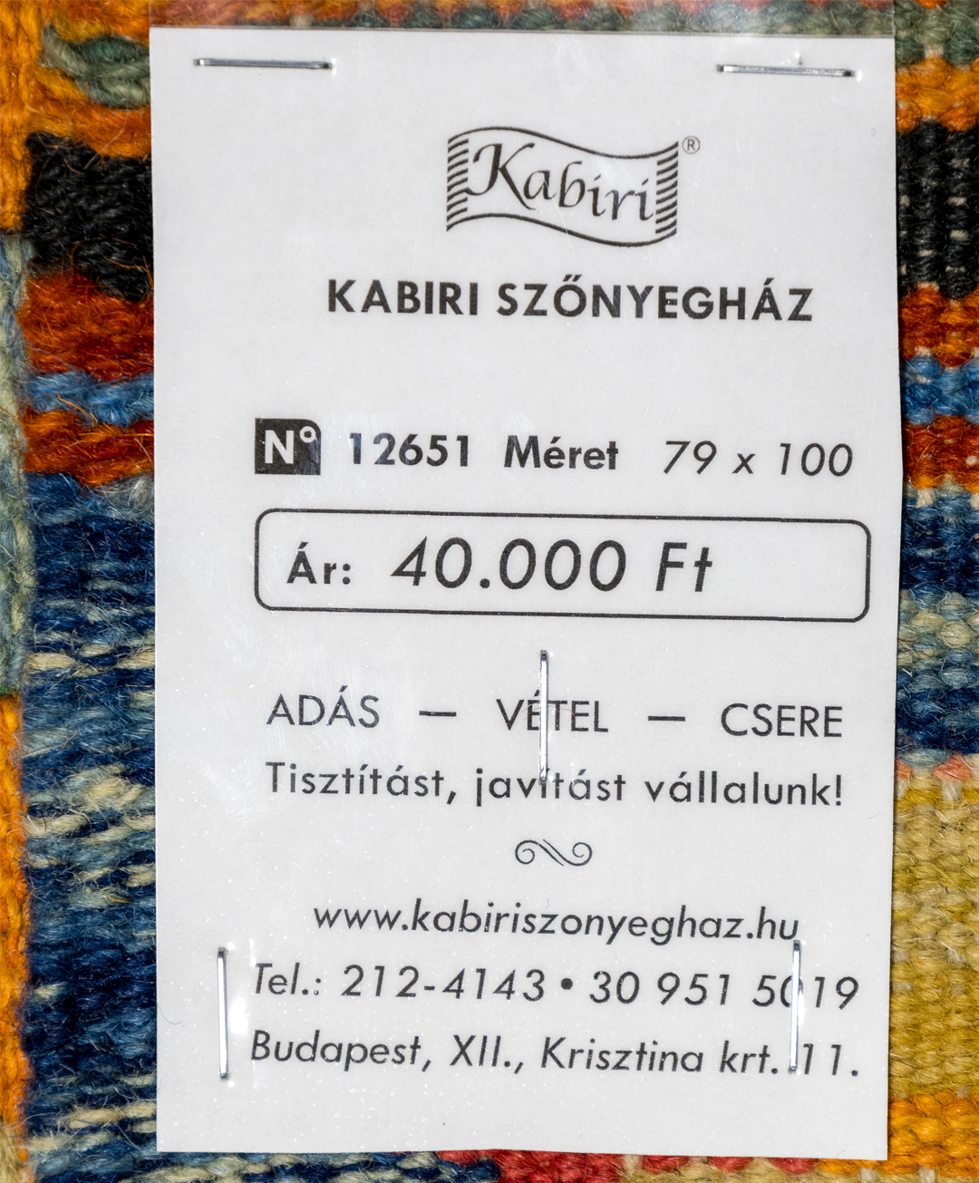 Csobi vintage kézi gyapjú kelim - Image 6
