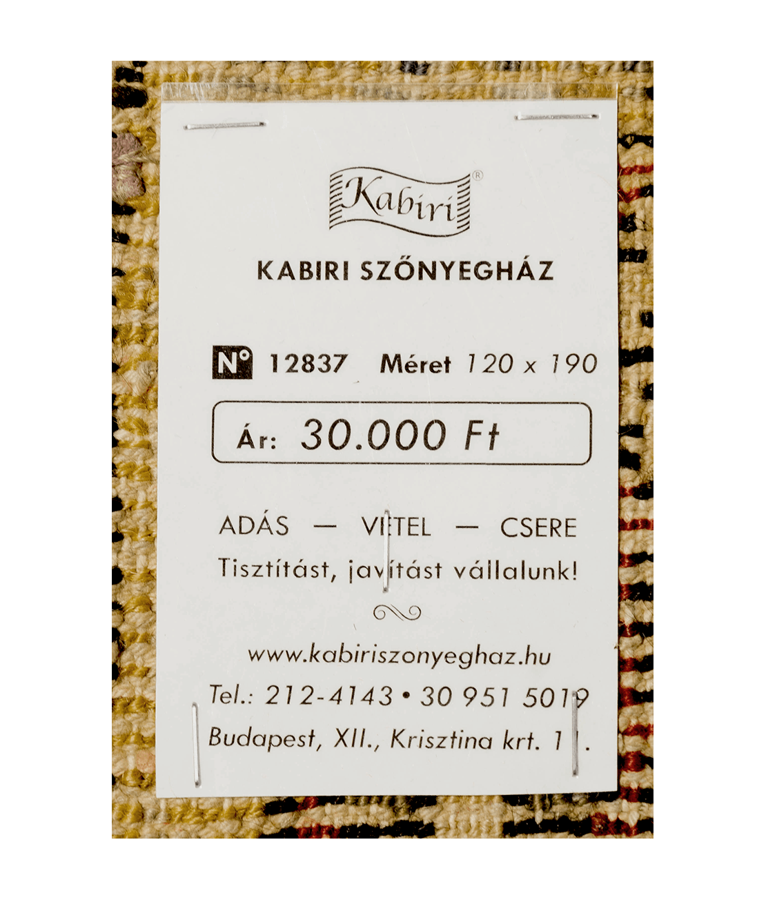 Török kaiseri hibás kézi gyapjú szőnyeg - Image 6