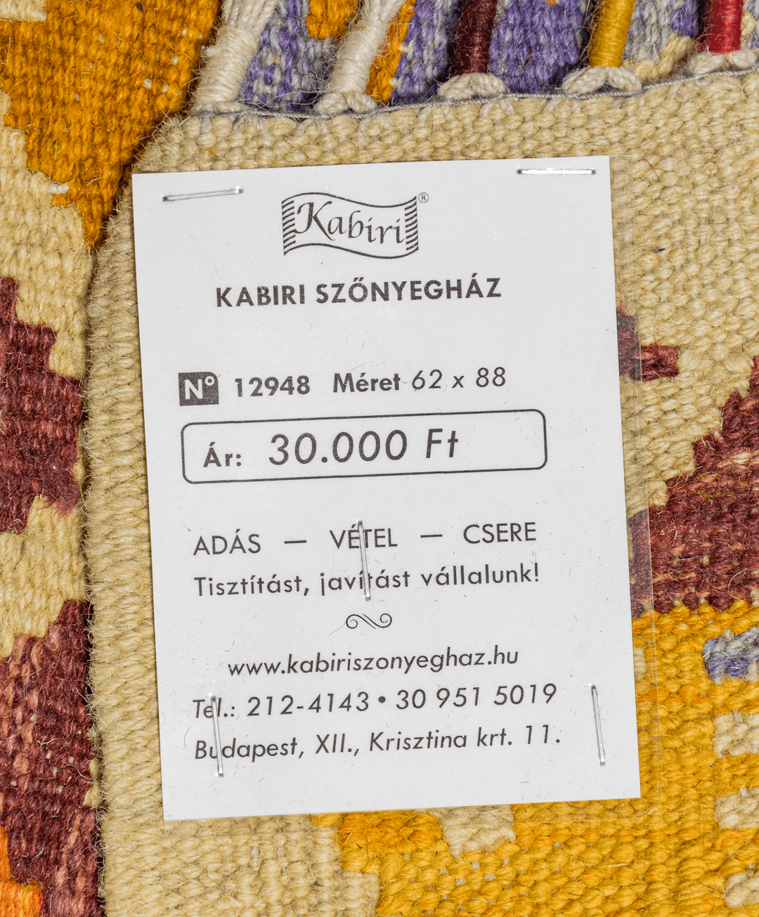 Csobi vintage kézi gyapjú kelim - Image 6