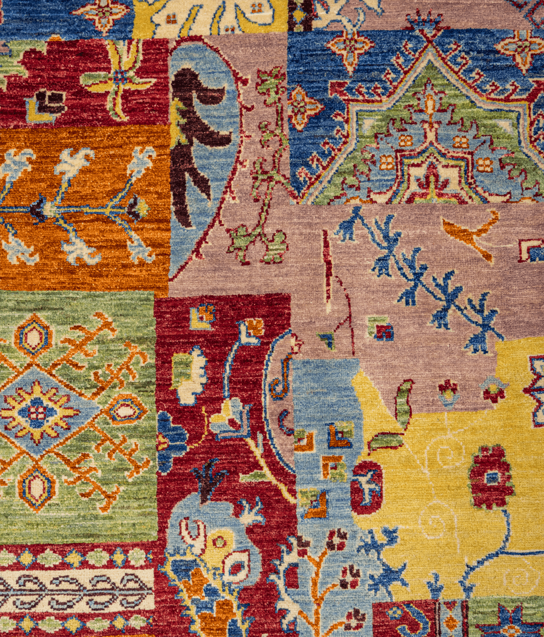 Afgán patchwork mintás ziegler kézi gyapjú szőnyeg - Image 2