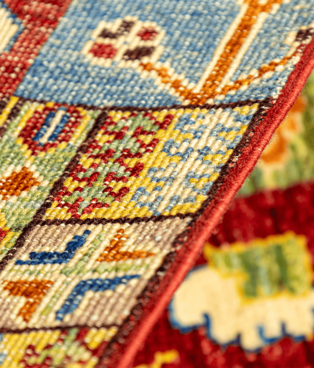 Afgán patchwork mintás ziegler kézi gyapjú szőnyeg - Image 5