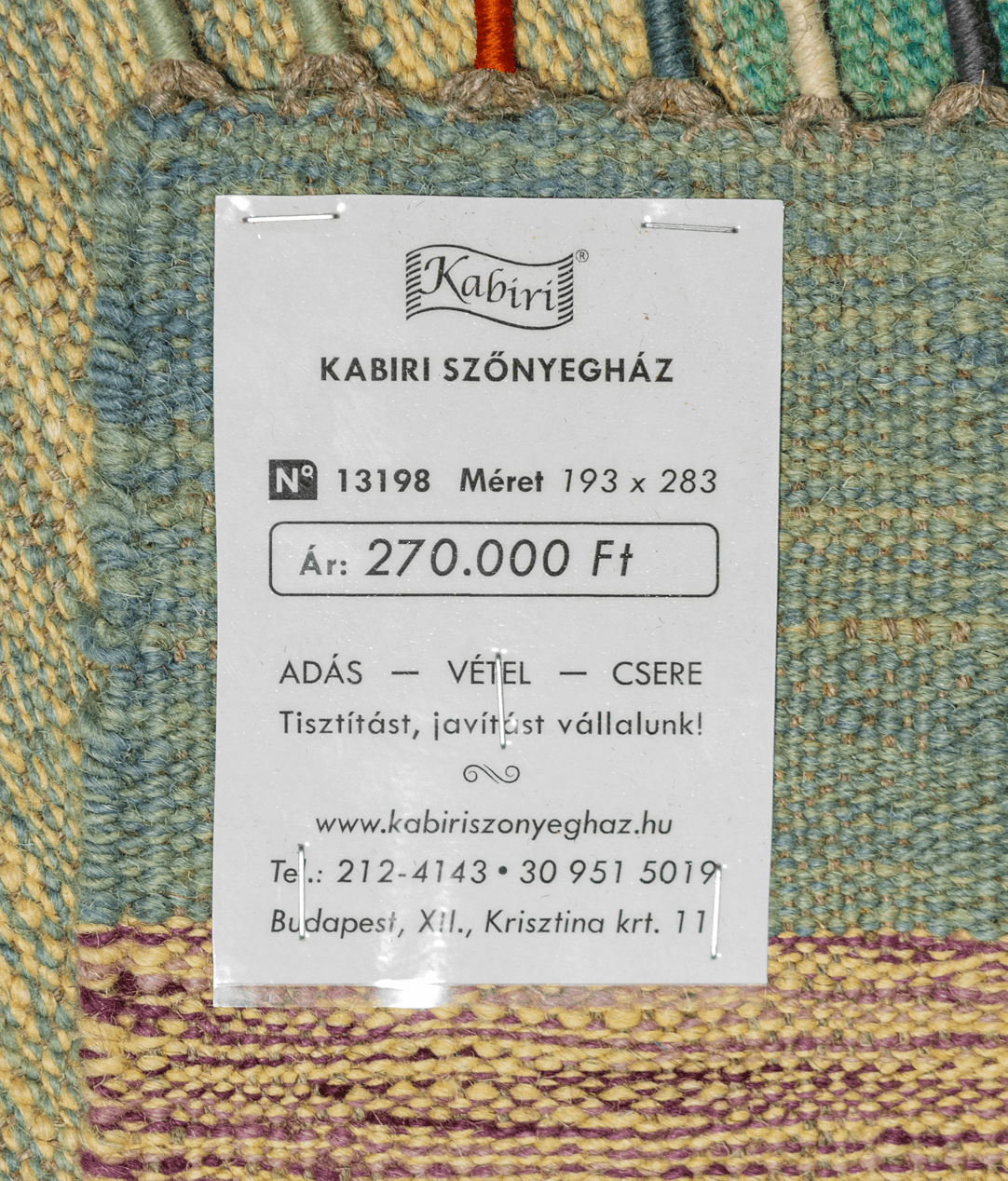 Csobi vintage kézi gyapjú kelim - Image 6
