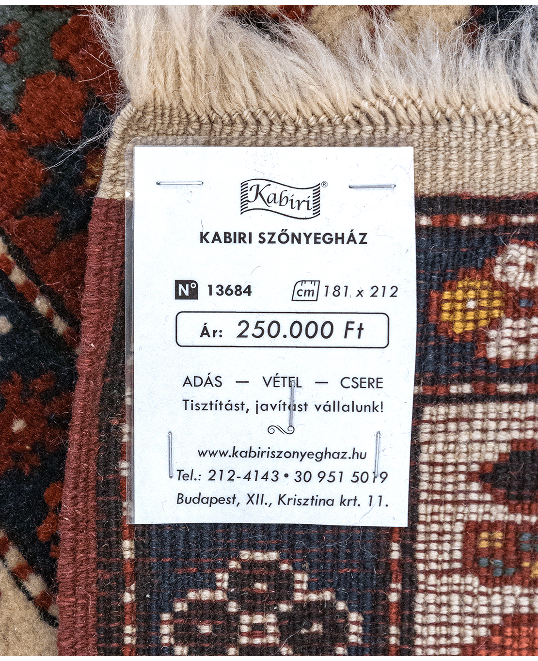 Kazak kézi gyapjú szőnyeg - Image 8