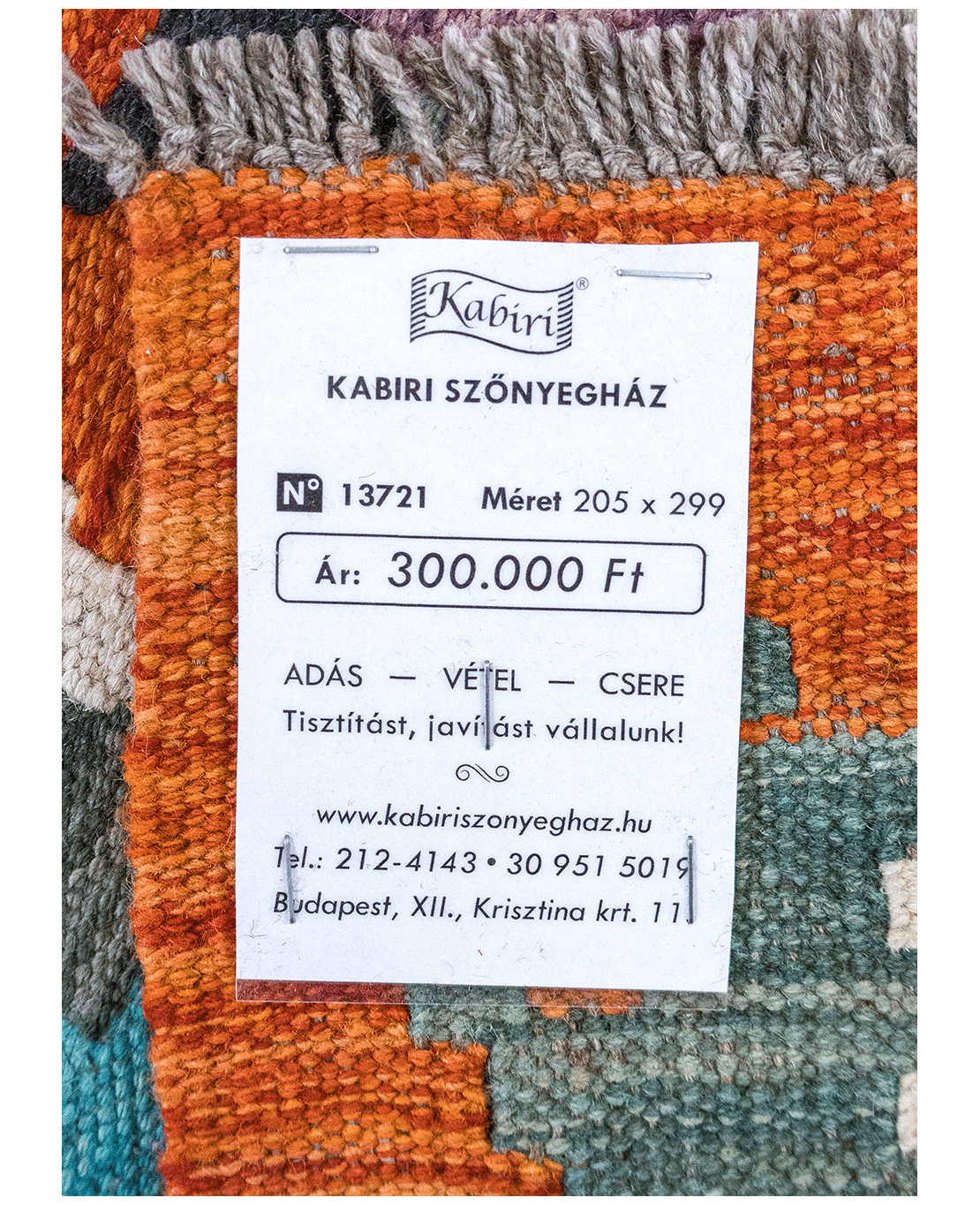 Tradicionális kézi gyapjú kelim - Image 5