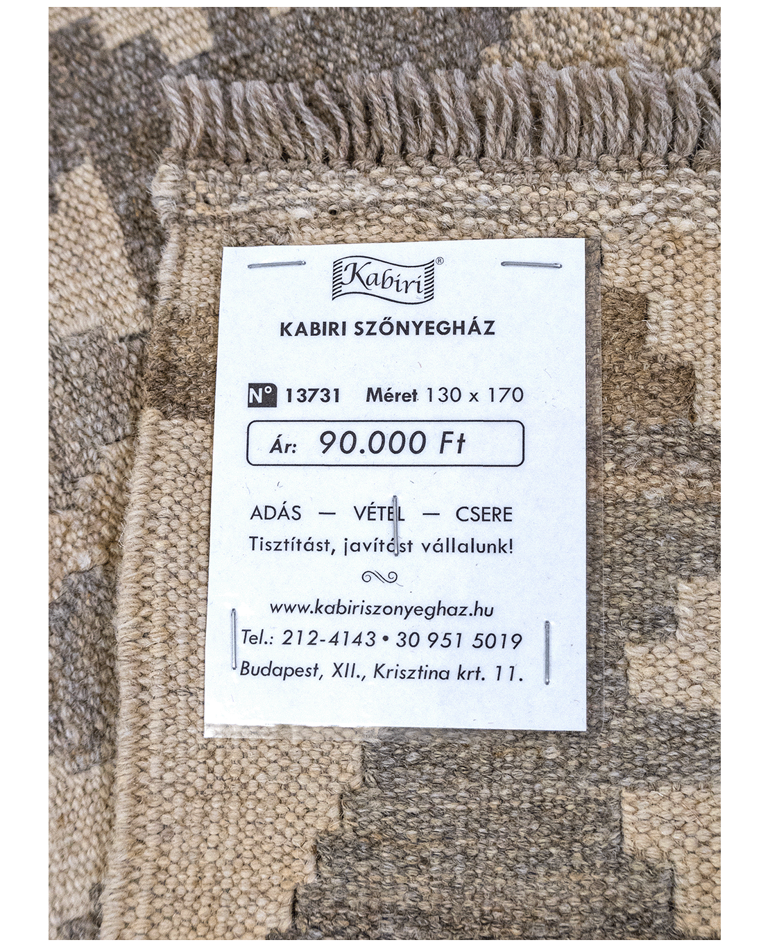 Tradicionális kézi gyapjú kelim - Image 7