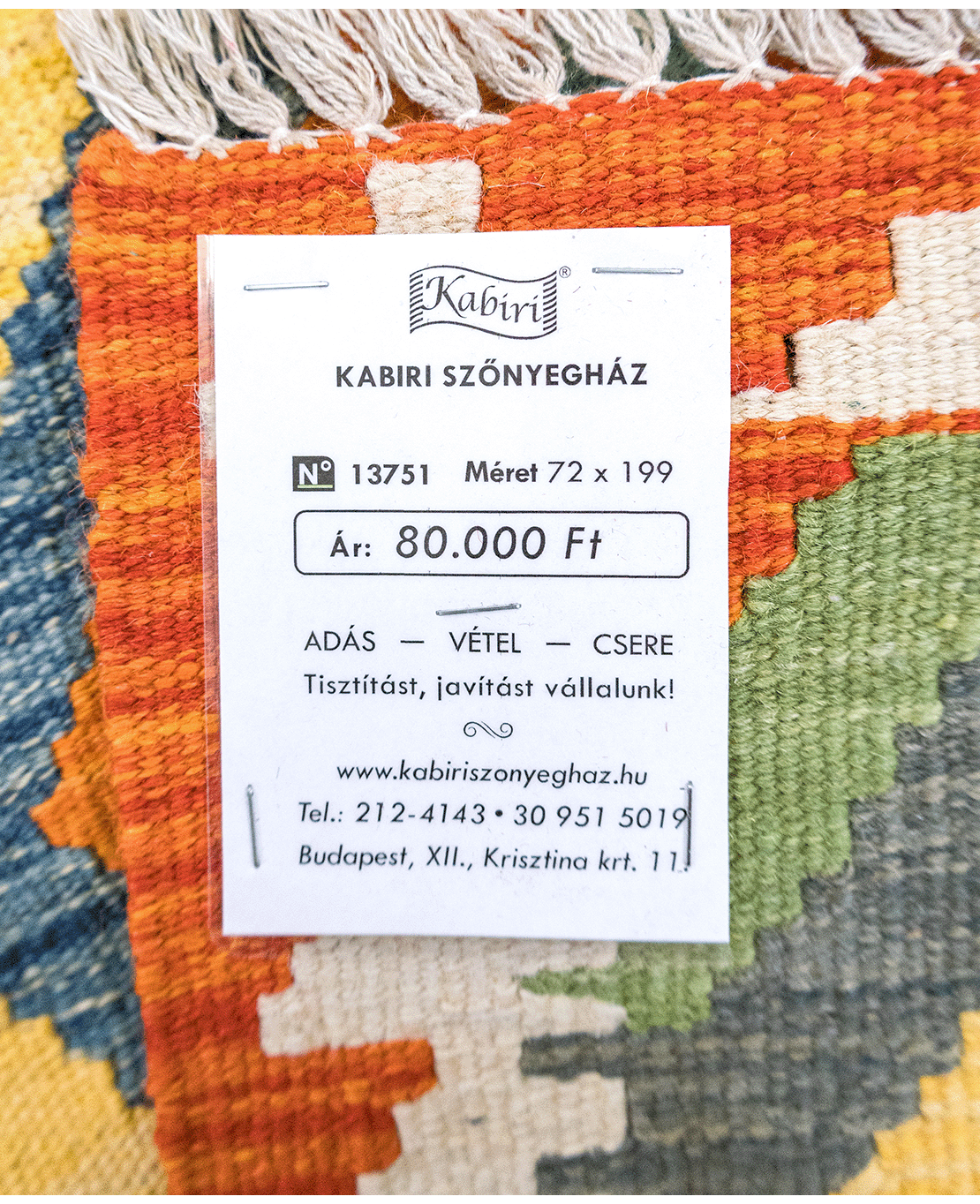 Tradicionális kézi gyapjú kelim - Image 6