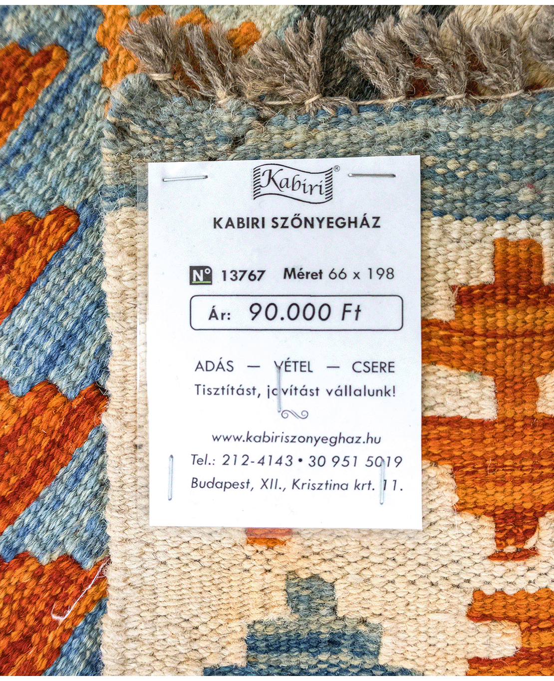Tradicionális kézi gyapjú kelim - Image 6