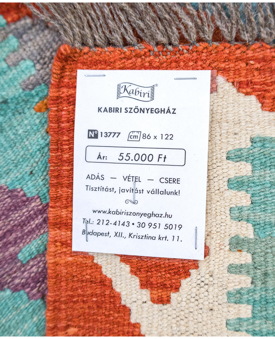 Tradicionális kézi gyapjú kelim - Image 6
