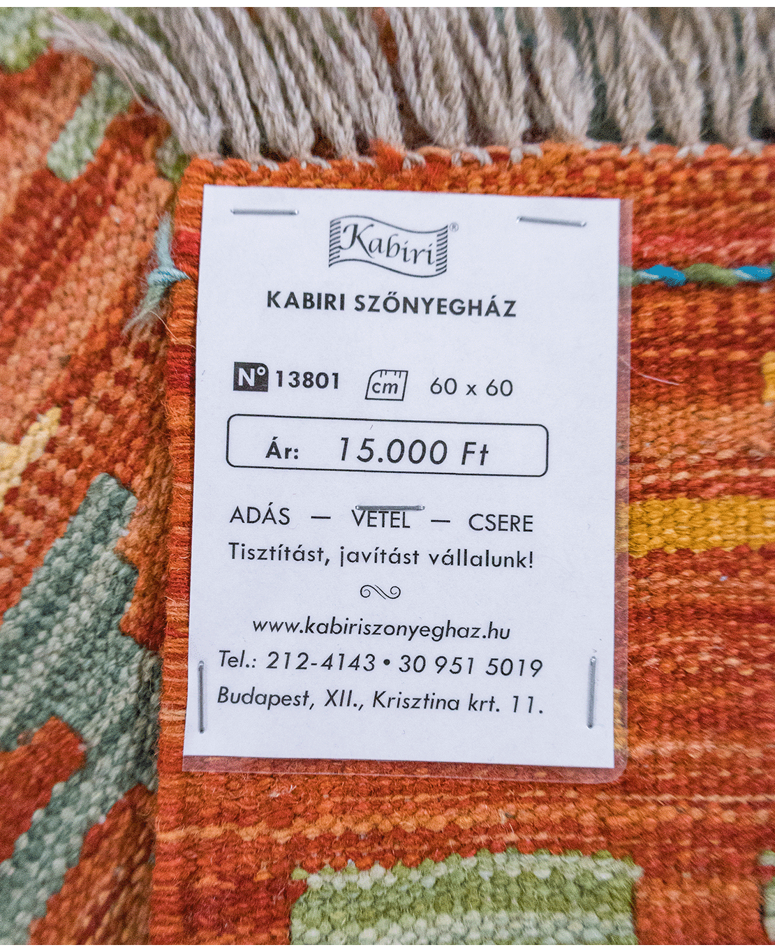 Tradicionális kézi gyapjú kelim - Image 6