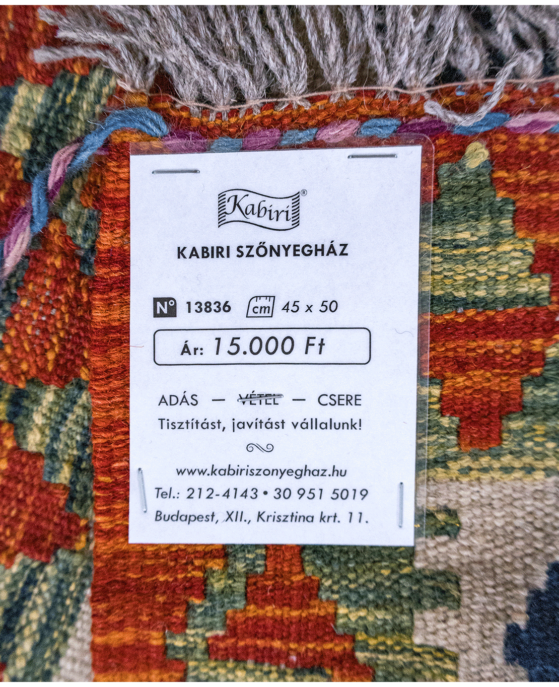 Tradicionális kézi gyapjú kelim - Image 6