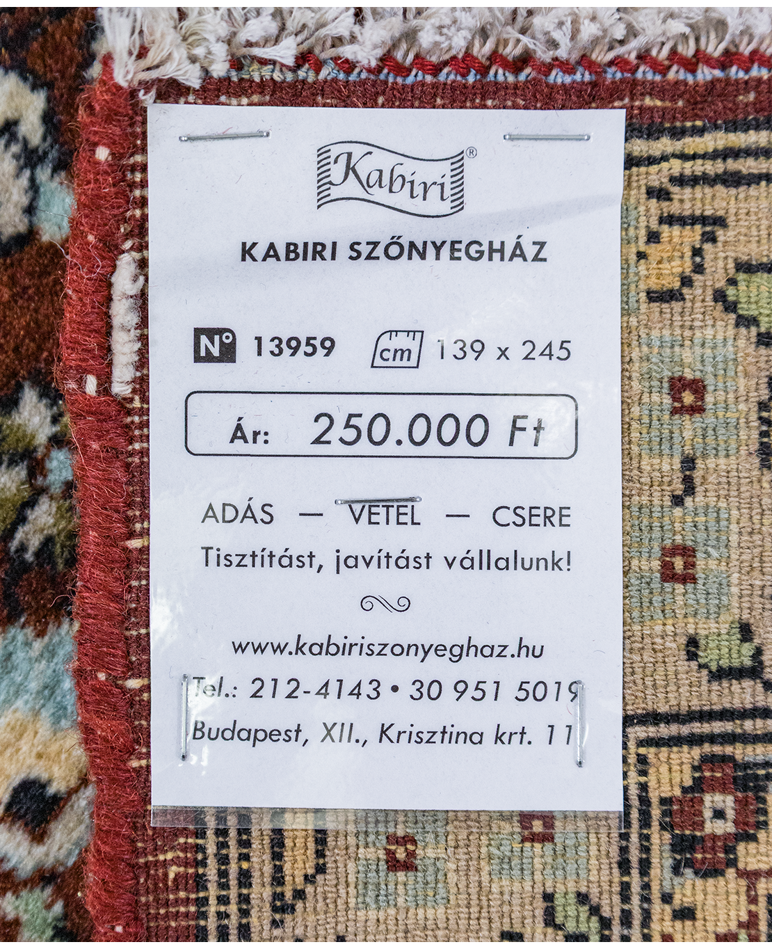 Iráni kirmán kézi gyapjú szőnyeg - Image 6