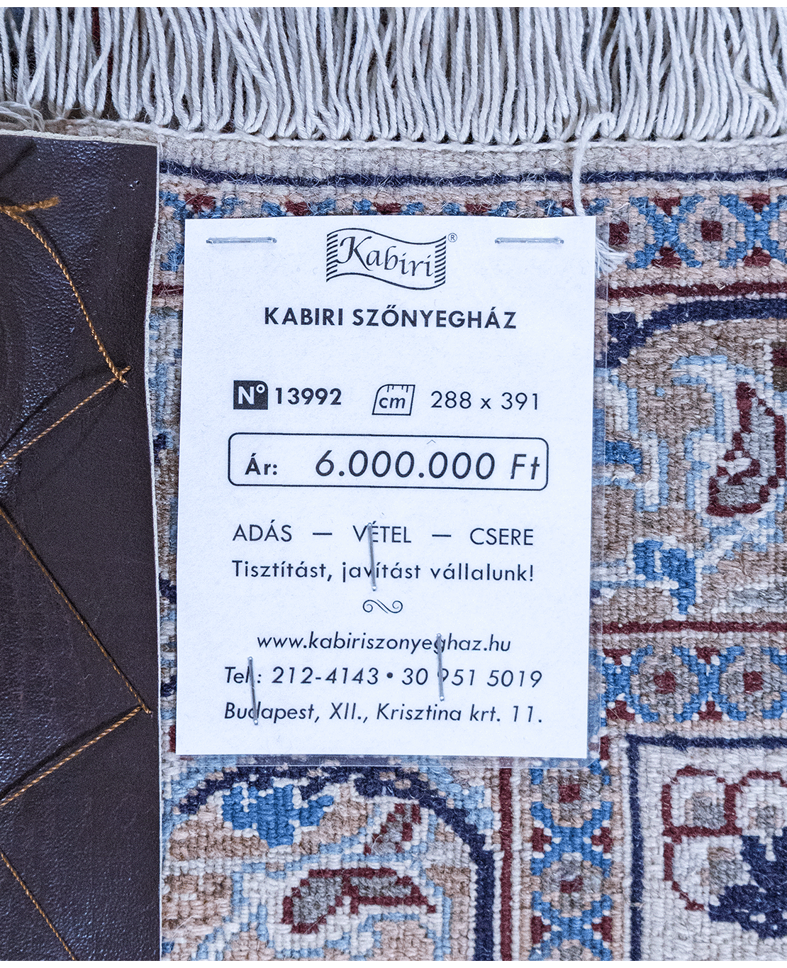Iráni nain sasla kézi gyapjú szőnyeg - Image 7