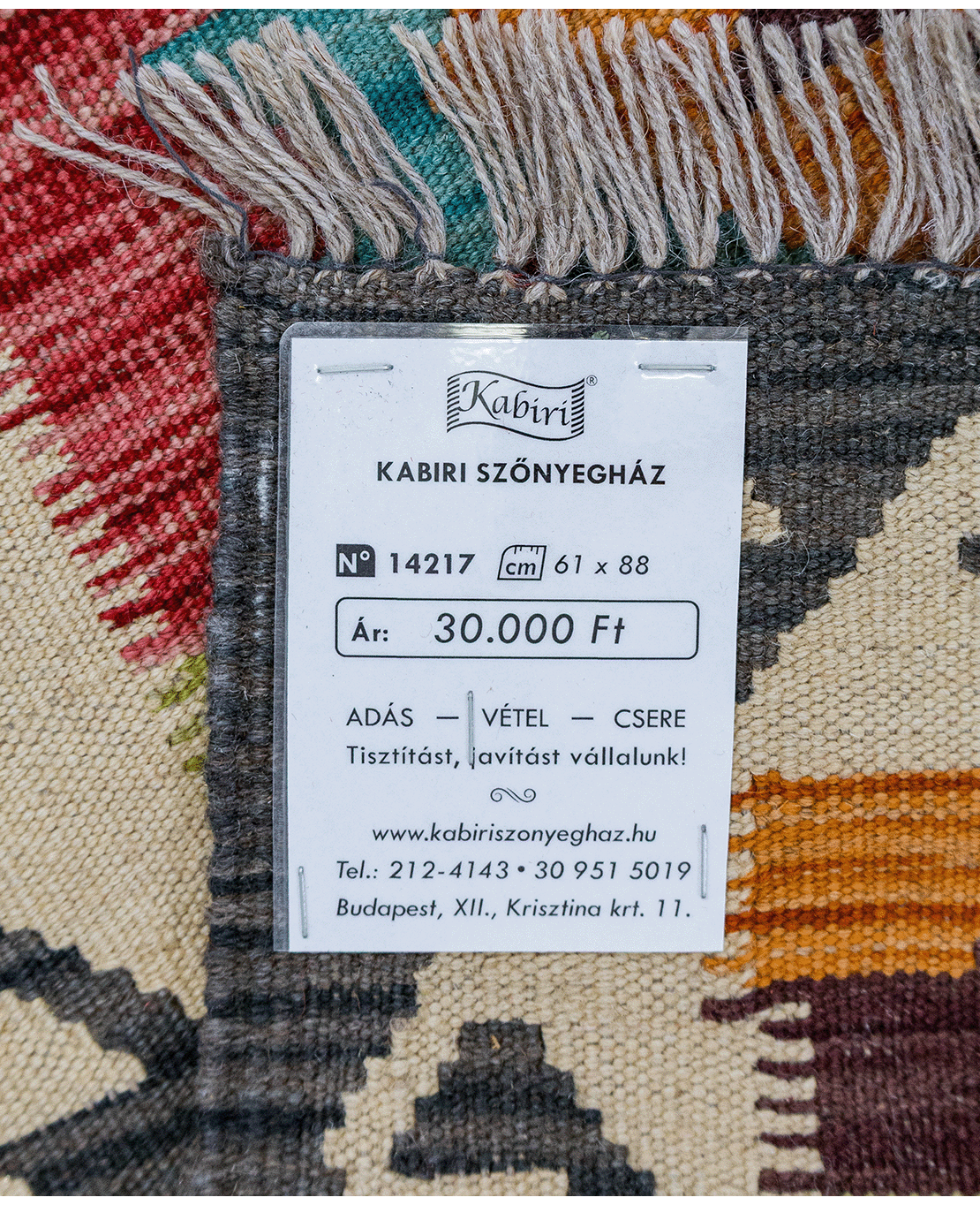 Tradicionális kézi gyapjú kelim - Image 6