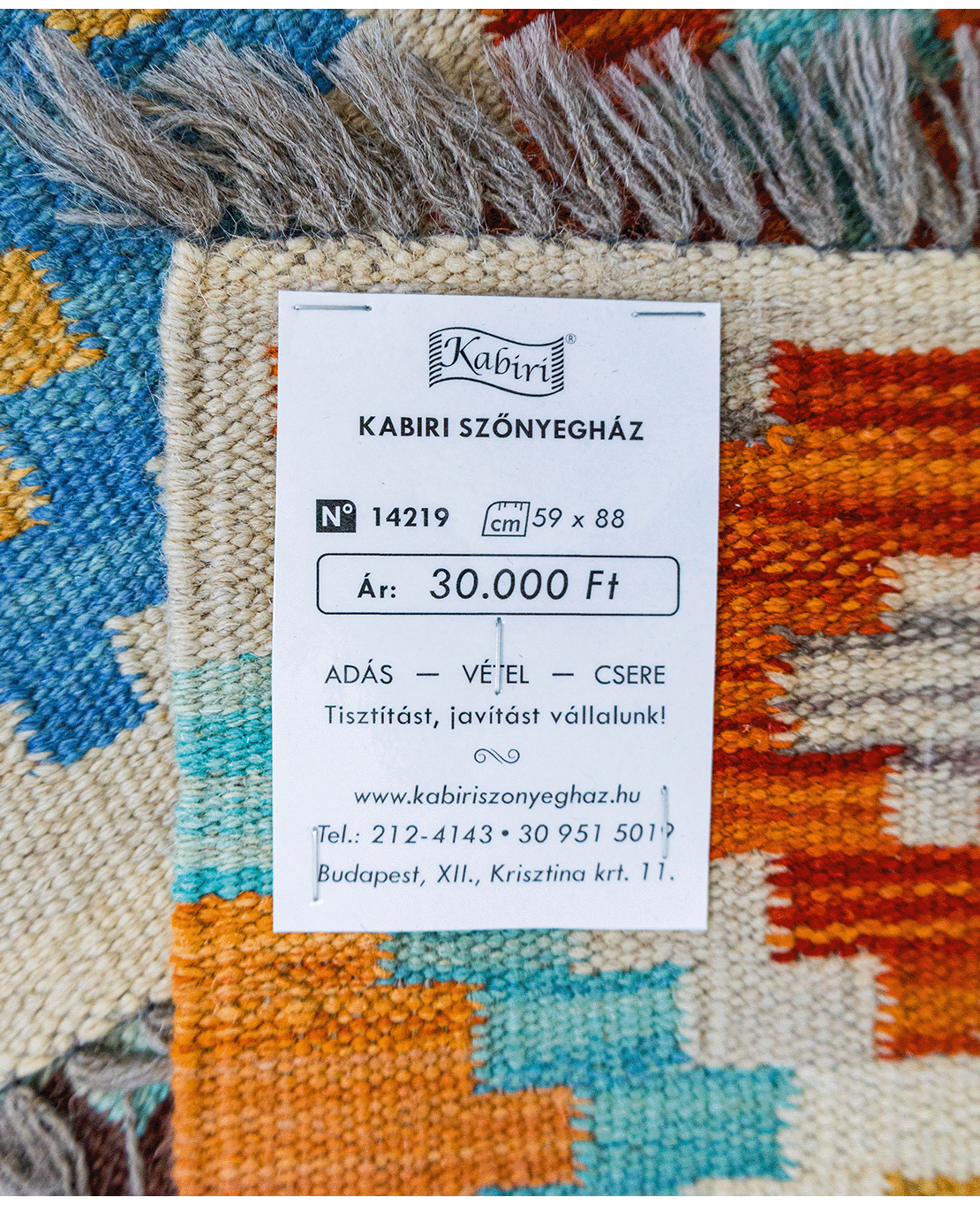 Tradicionális kézi gyapjú kelim - Image 6