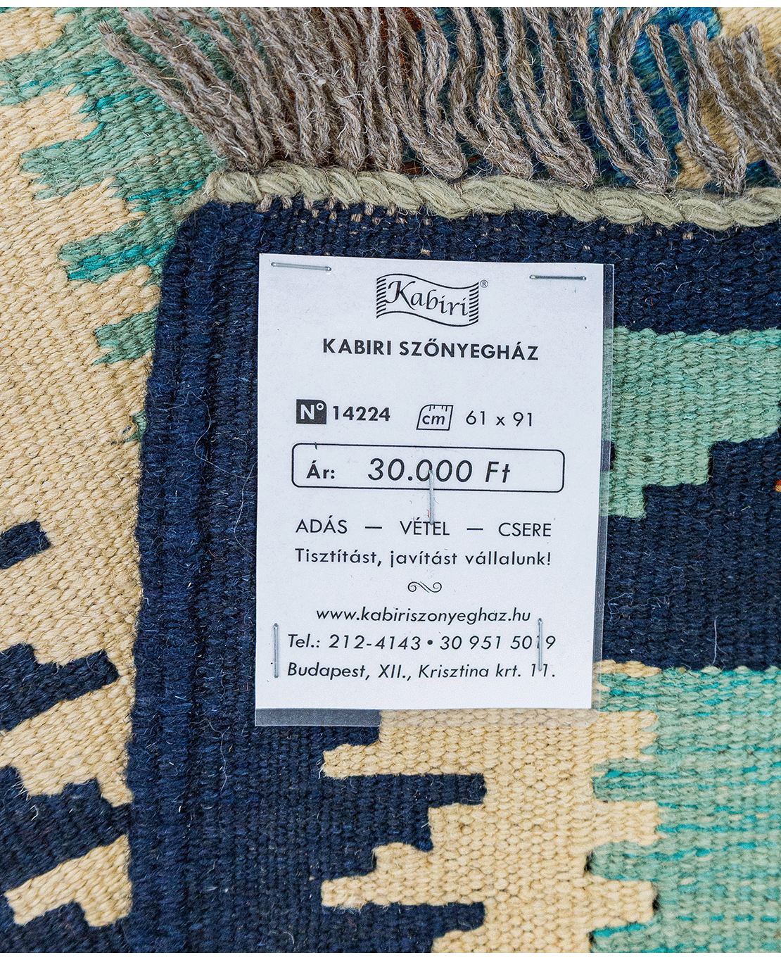 Tradicionális kézi gyapjú kelim - Image 6