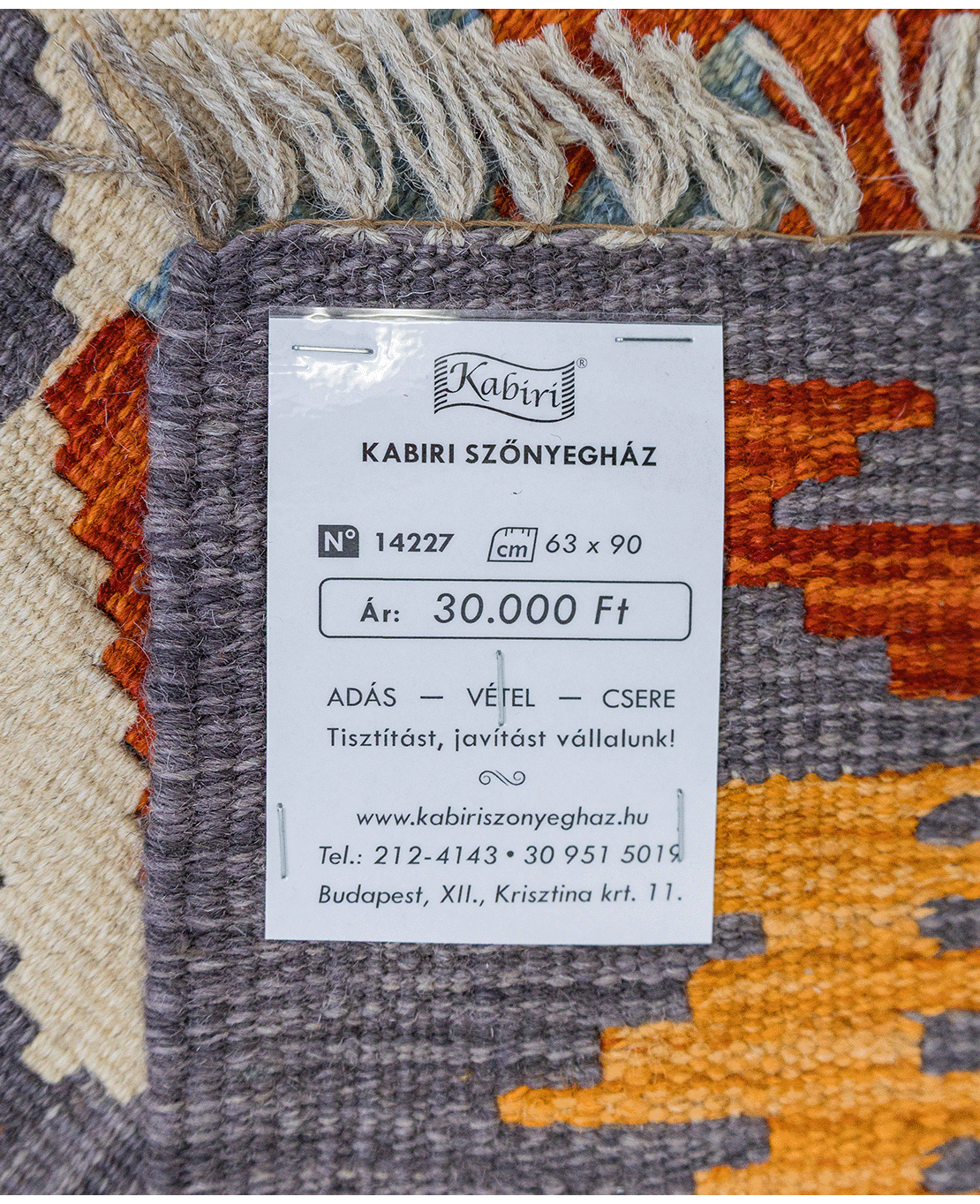 Tradicionális kézi gyapjú kelim - Image 6