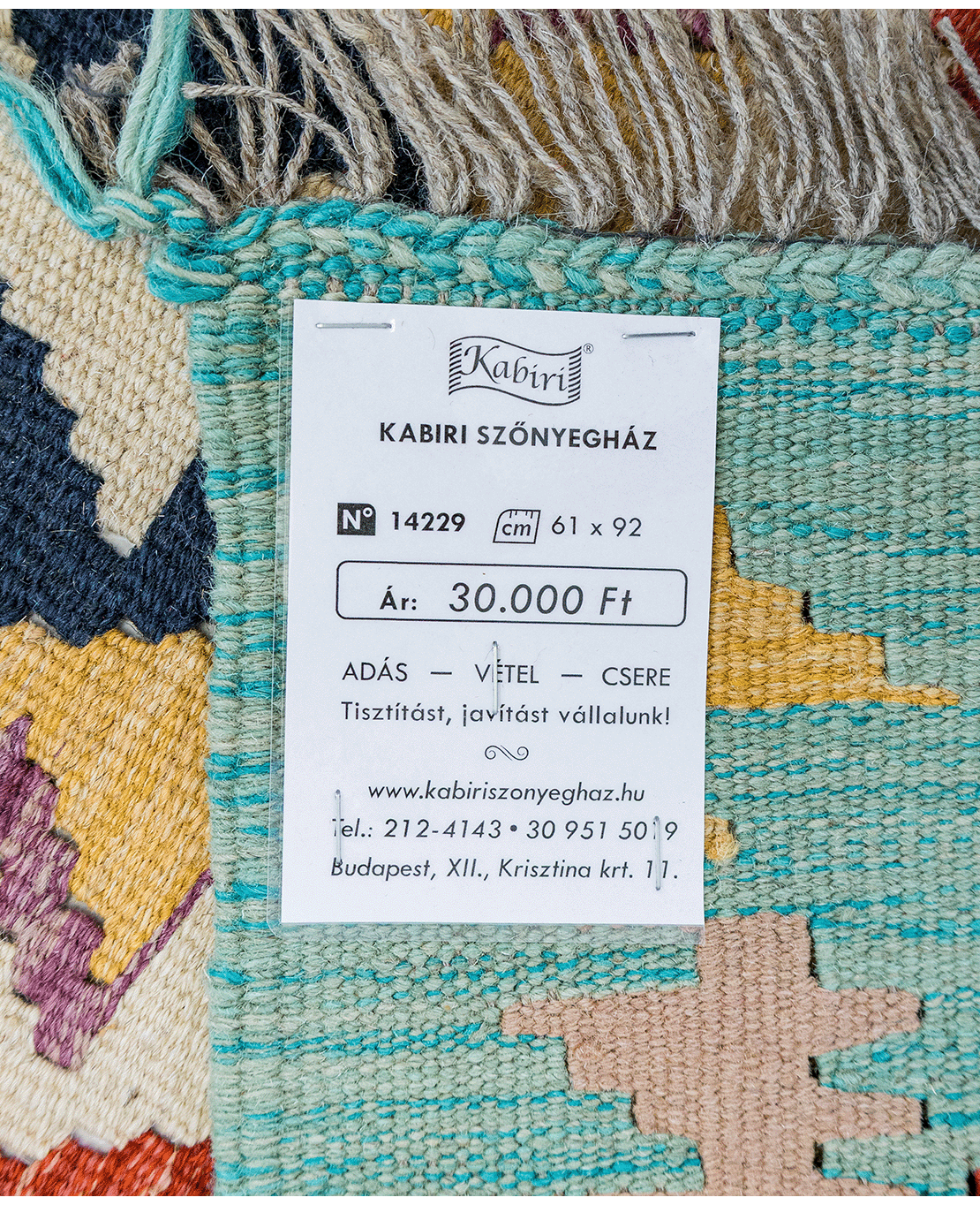 Tradicionális kézi gyapjú kelim - Image 6