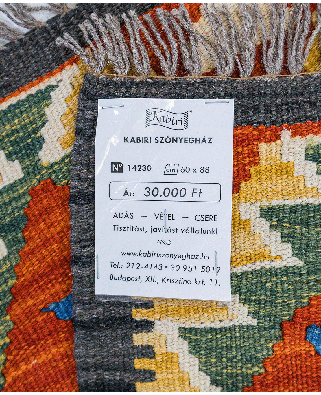 Tradicionális kézi gyapjú kelim - Image 6