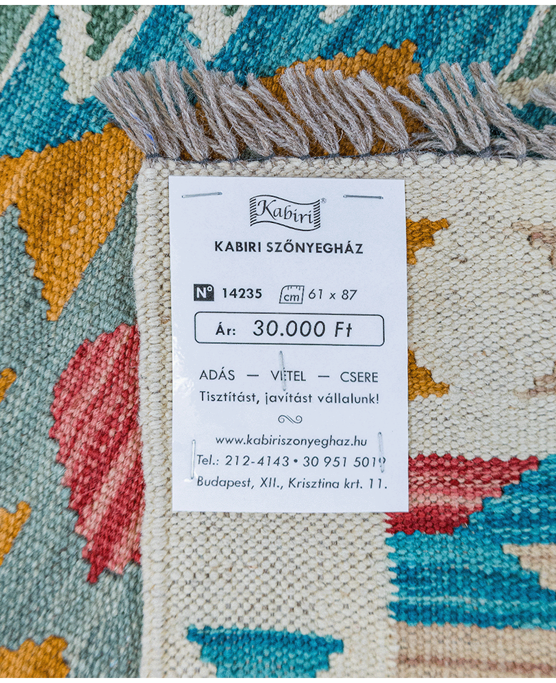 Tradicionális kézi gyapjú kelim - Image 6