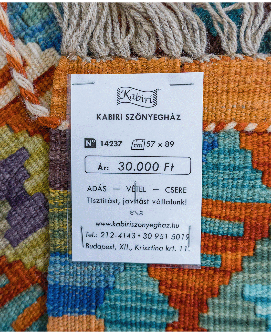 Tradicionális kézi gyapjú kelim - Image 6