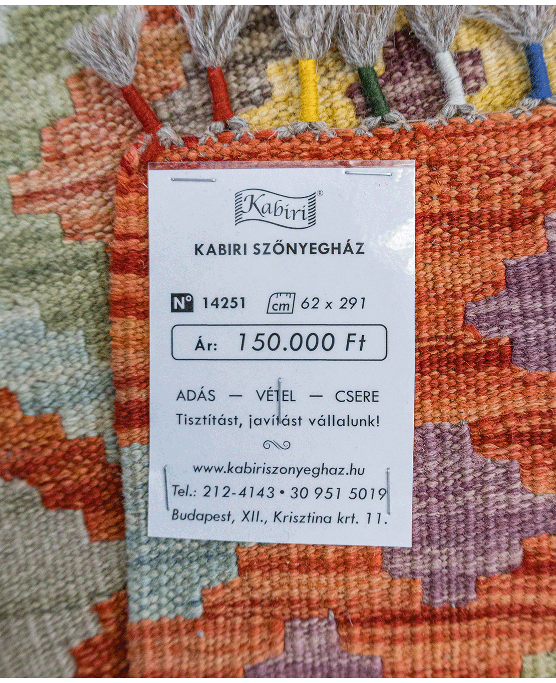 Tradicionális kézi gyapjú kelim - Image 6