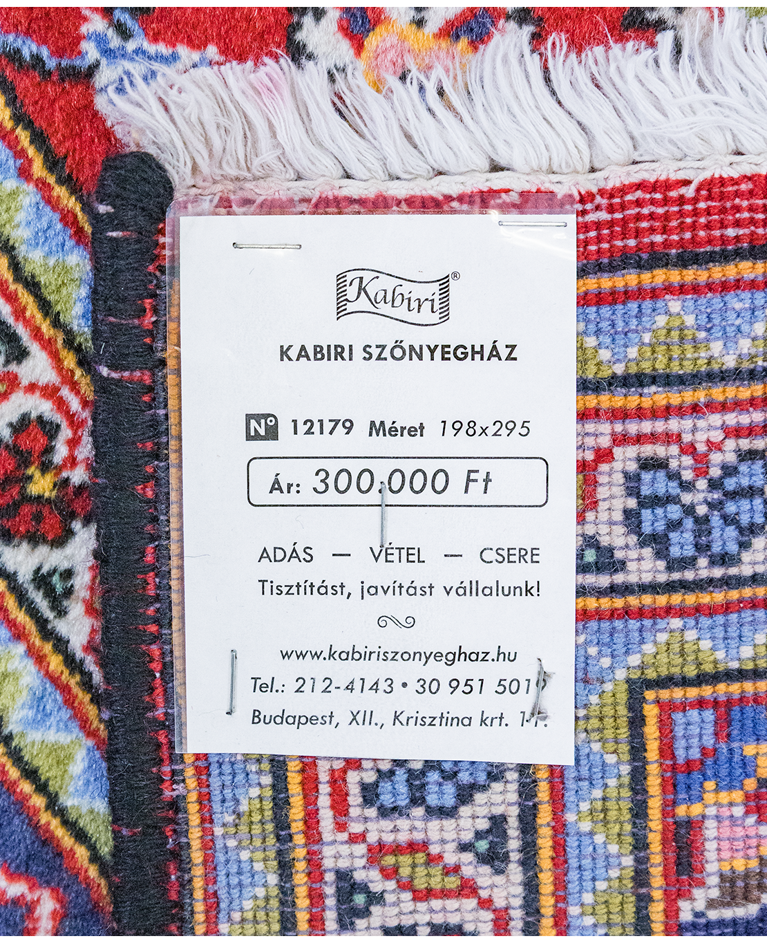 Iráni tebrízi kézi gyapjú szőnyeg - Image 6