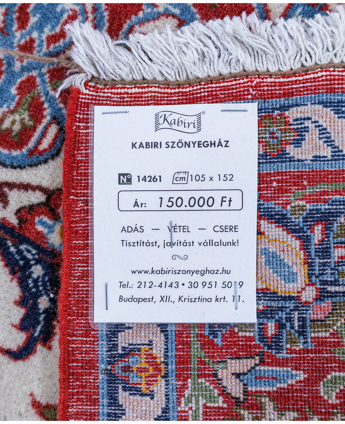 Iráni tebrízi kézi gyapjú szőnyeg - Image 6