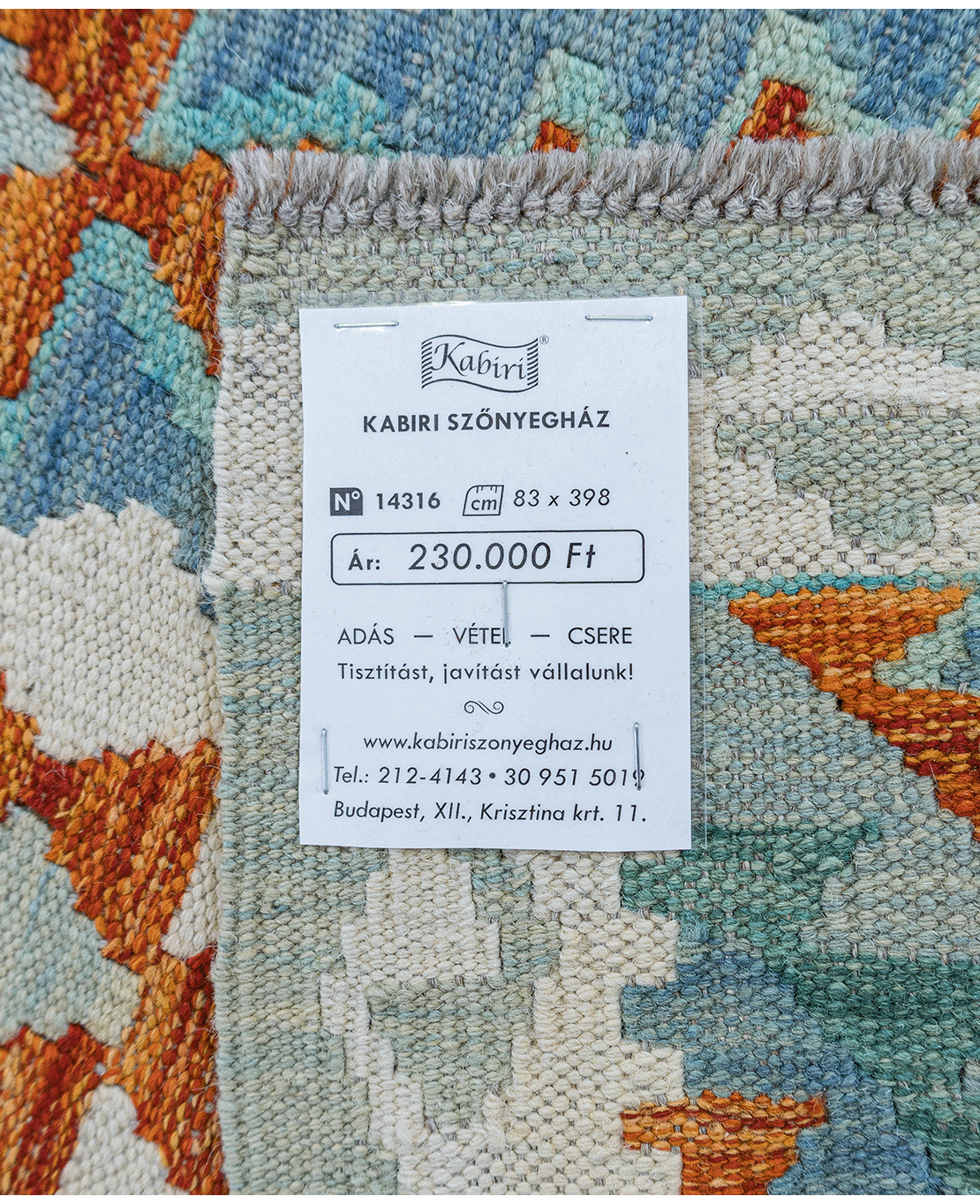 Tradicionális kézi gyapjú kelim - Image 6