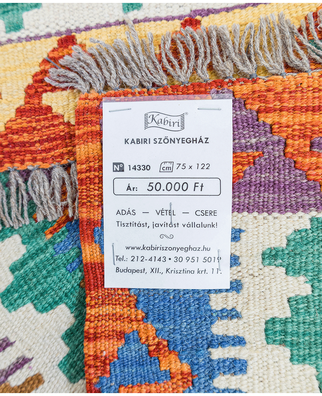 Csobi vintage kézi gyapjú kelim - Image 6