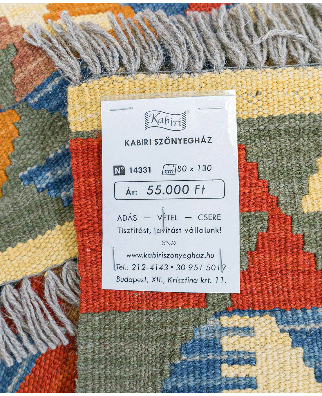 Csobi vintage kézi gyapjú kelim - Image 6