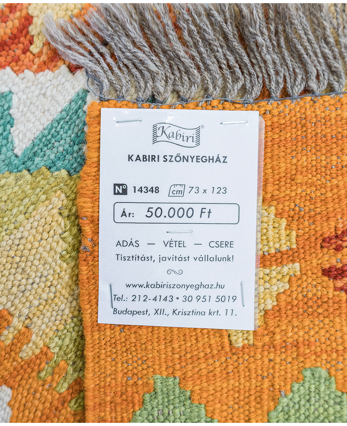 Tradicionális kézi gyapjú kelim - Image 6