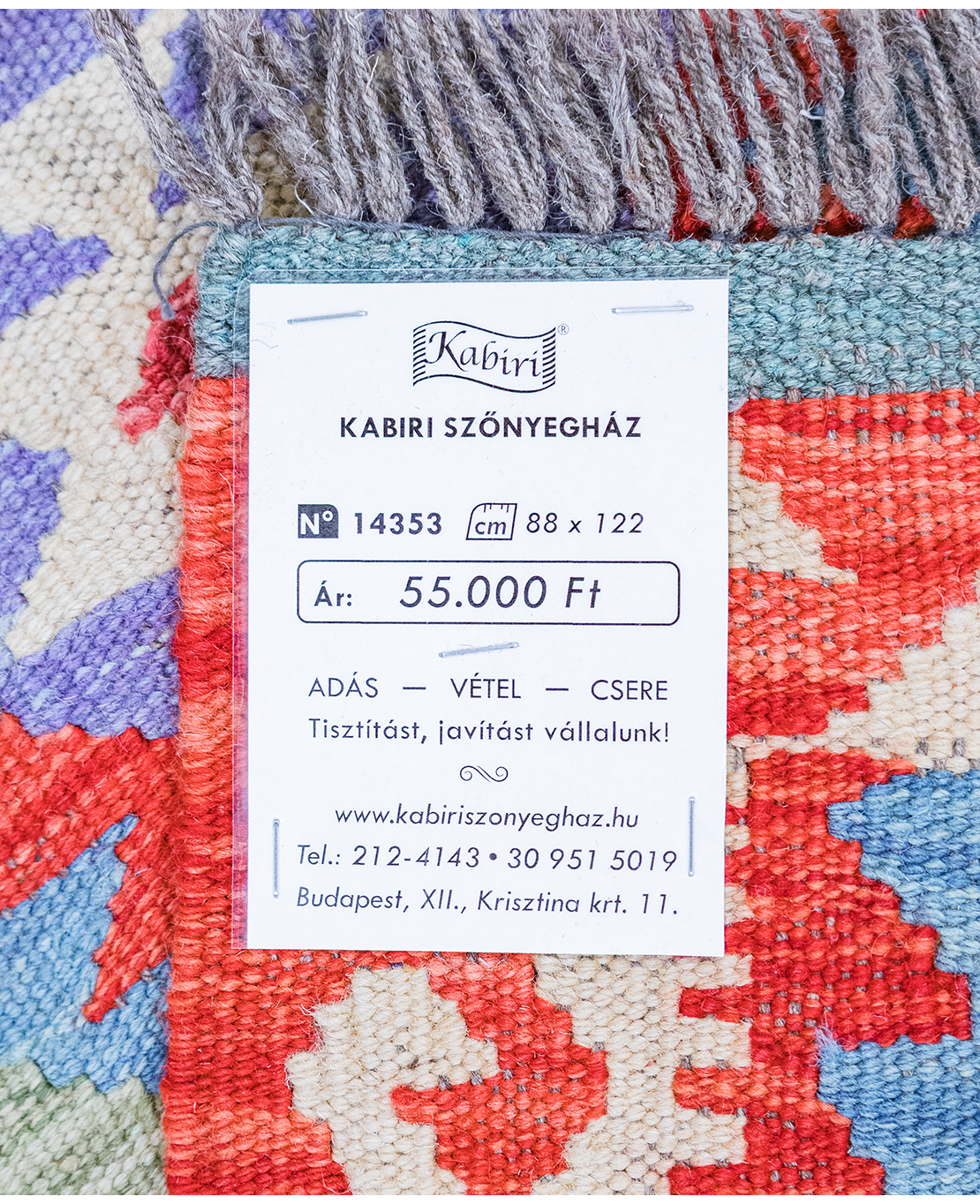 Tradicionális kézi gyapjú kelim - Image 5