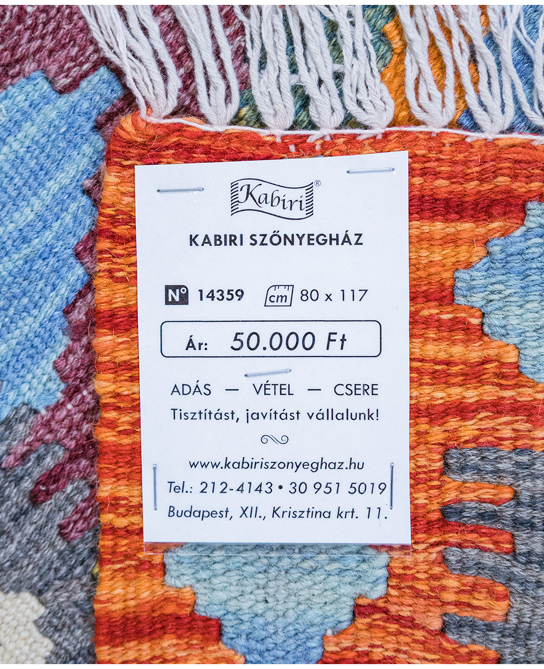 Csobi vintage kézi gyapjú kelim - Image 5