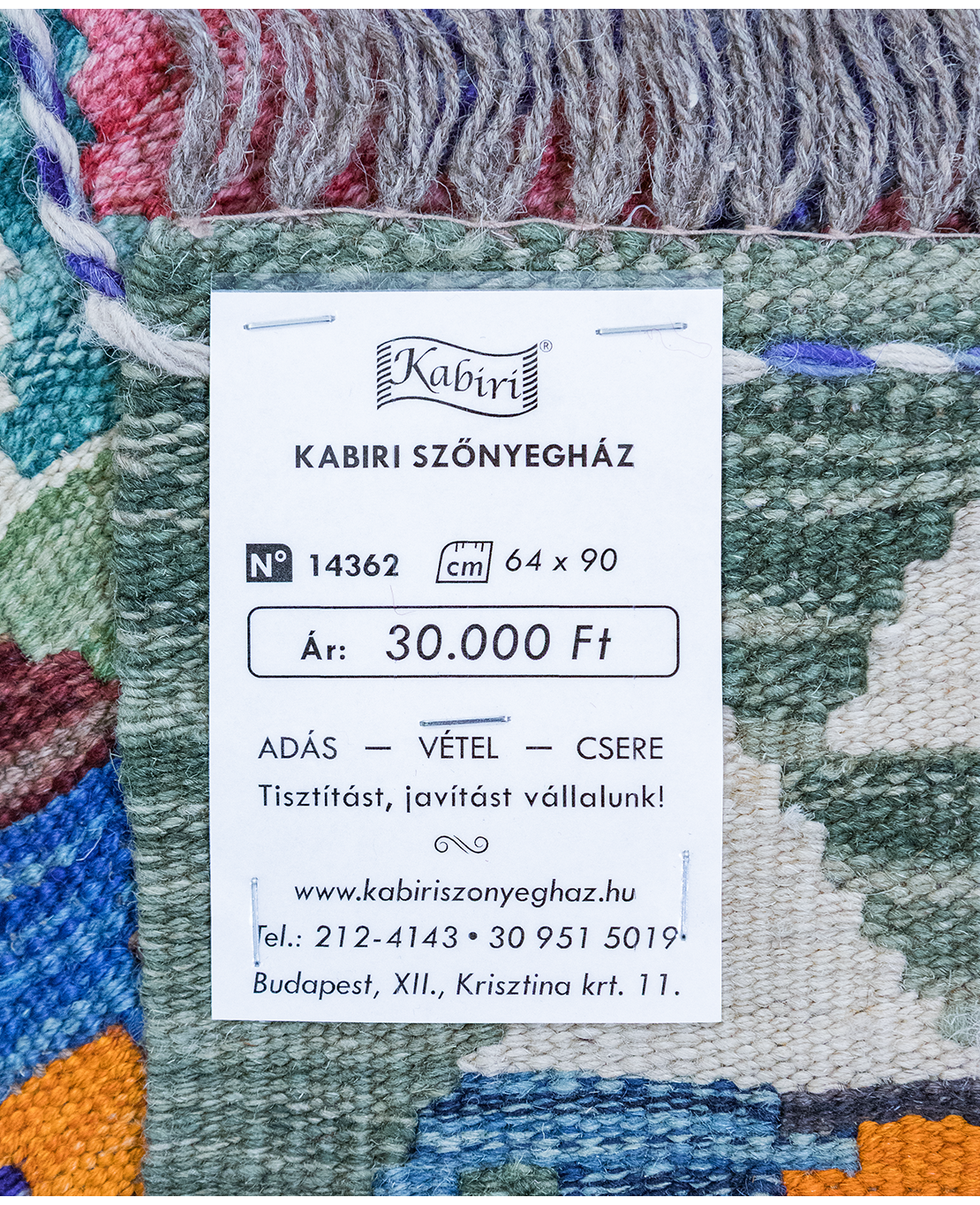 Csobi vintage kézi gyapjú kelim - Image 5