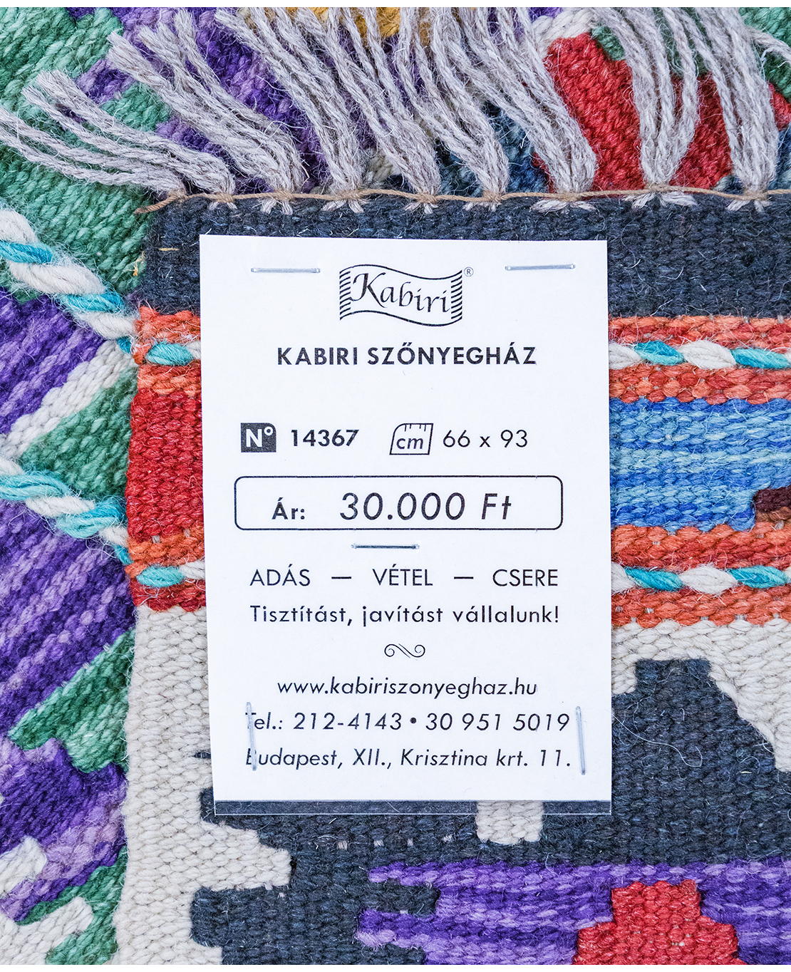 Csobi vintage kézi gyapjú kelim - Image 5