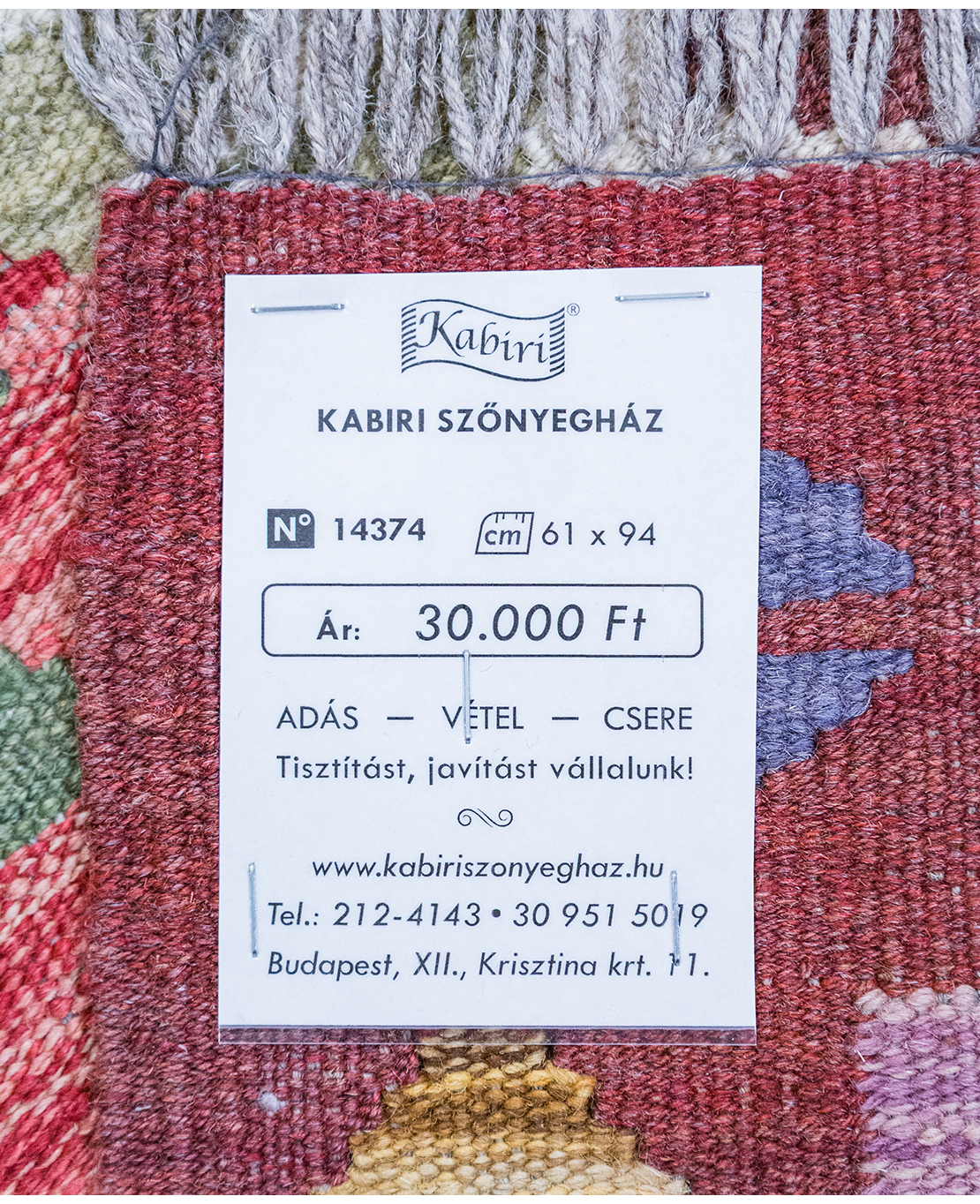 Tradicionális kézi gyapjú kelim - Image 5
